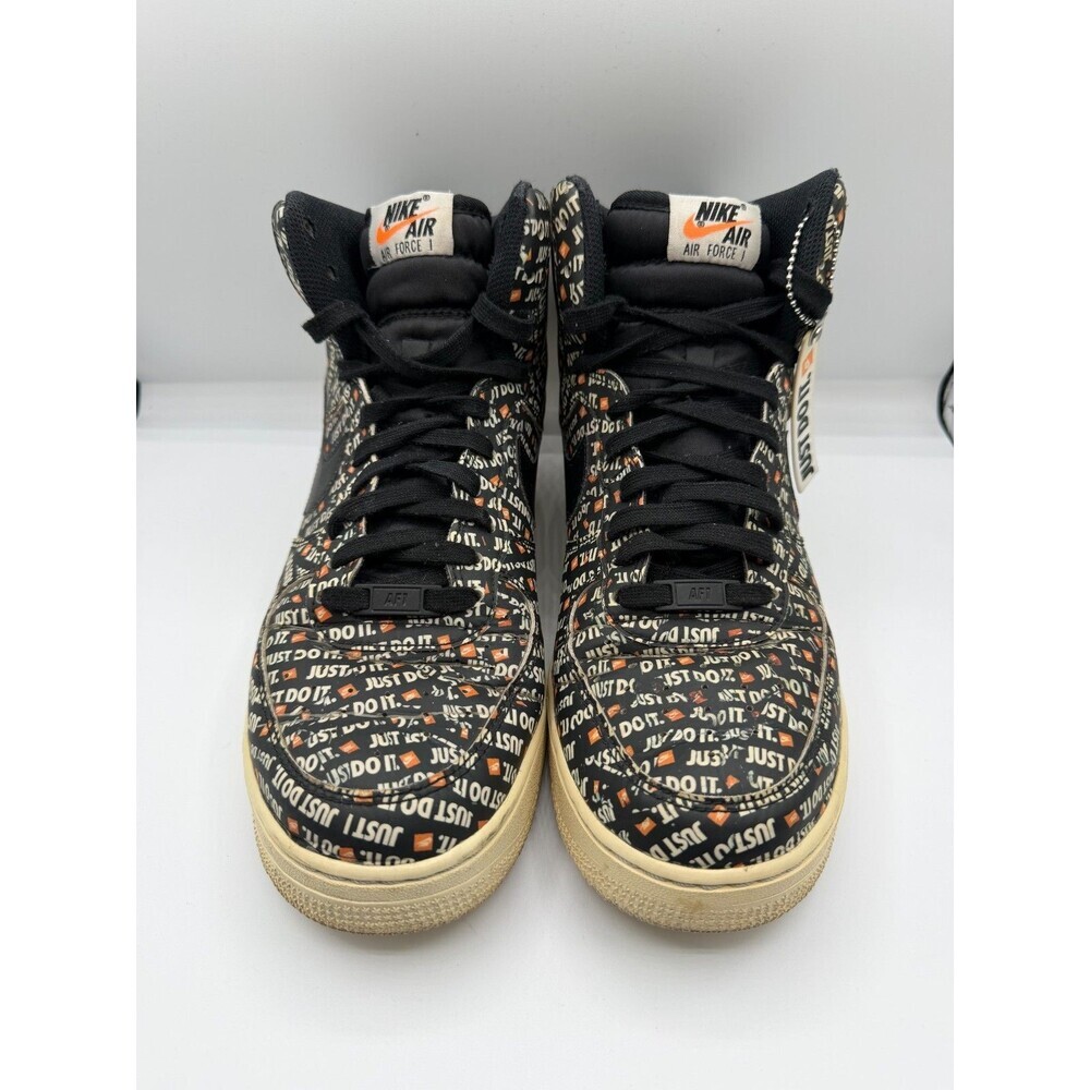 Nike Air Force 1 High Just Do It Black Orange AQ9648-001 Men's Size 10